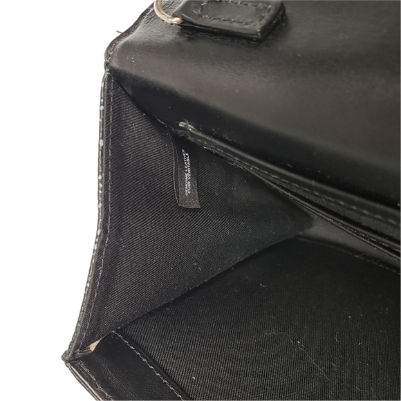 Halogen | Black Speckled Chic Glam Flap Closure Clutch On Chain Women's - Picture 8 of 9